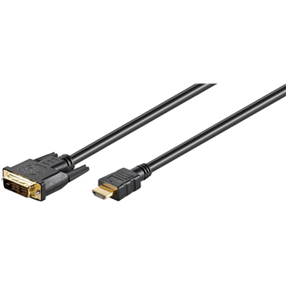 Изображение Goobay | DVI-D/HDMI cable, gold-plated | DVI-D male Single-Link (18+1 pin) | HDMI male (type A) | HDMI to DVI-D | 1.5 m