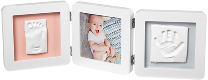 Изображение (V) Baby Art Double 2P Essentials komplekts mazuļa pēdiņu/rociņu nospieduma izveidošanai, balts