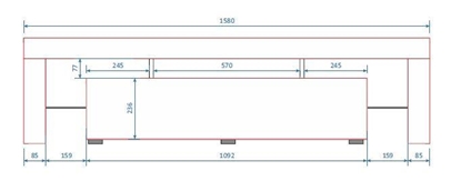 Picture of Cama TV stand TORO 158 grey/white gloss