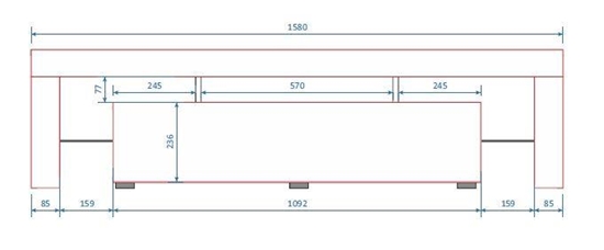 Picture of Cama TV stand TORO 158 grey/white gloss