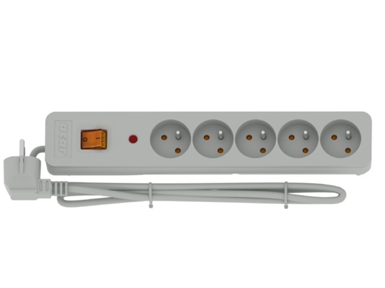 Picture of Listwa zasilajca Acar X5 przeciwprzepiciowa 5 gniazd 5 m szara (W0187)