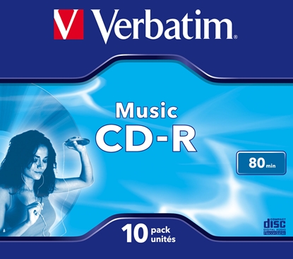 Pilt 1x10 Verbatim CD-R 80 / 700MB Audio Color  Live it  Jewel Case
