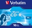 Attēls no 1x10 Verbatim CD-R 80 / 700MB Audio Color  Live it  Jewel Case