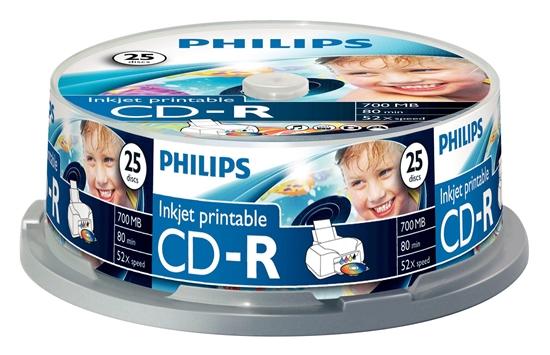 Picture of 1x25 Philips CD-R 80Min 700MB 52x IW SP