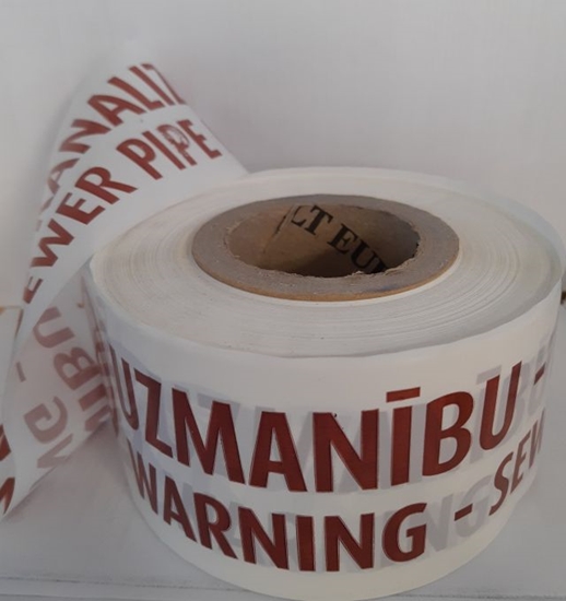 Изображение Brīdinājuma lente 100mm "Kanalizācija" (200m)