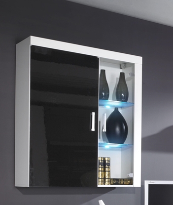 Изображение Cama hanging display cabinet SAMBA white/black gloss