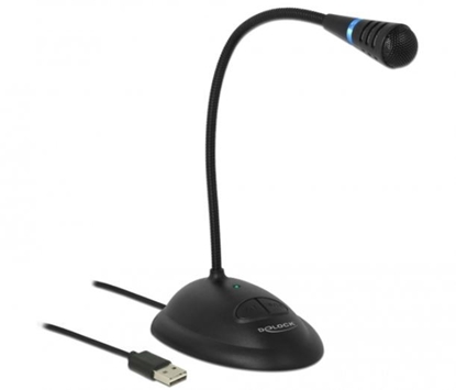 Attēls no Delock USB Gooseneck Microphone with base and mute + on / off button