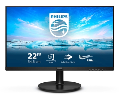 Изображение Philips V Line 222V8LA/00 computer monitor 54.6 cm (21.5") 1920 x 1080 pixels Full HD LCD Black