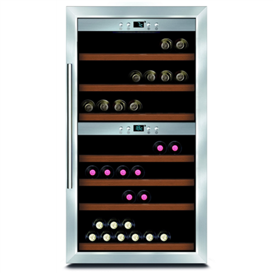 Изображение Caso | Wine cooler | Wine Master 66 | Energy efficiency class G | Free standing | Bottles capacity Up to 66 bottles | Cooling type Compressor technology | Stainless steel/Black
