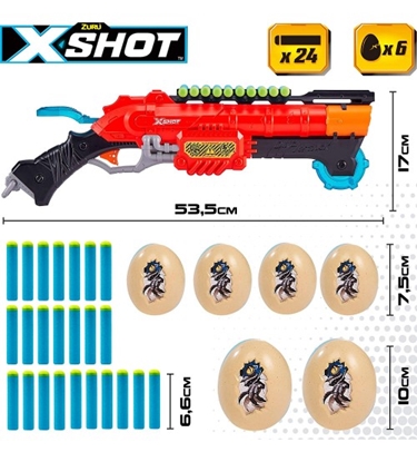 Изображение Pistole ar 24 porol. šautriņam, 6 olam līdz 27 m X-Shot Dino Attack ZURU 8 g+ CB46560