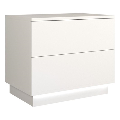 Picture of Topeshop S2 BIEL nightstand/bedside table 2 drawer(s) White