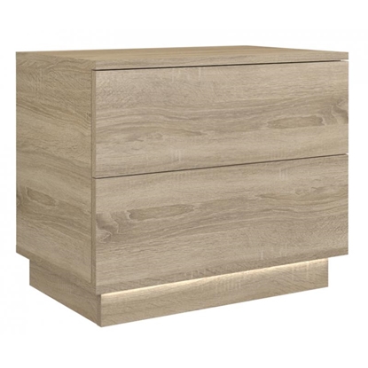 Picture of Topeshop S2 SONOMA nightstand/bedside table 2 drawer(s) Oak