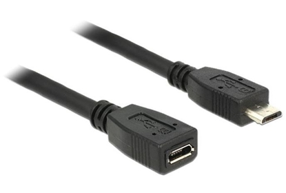 Attēls no Delock Extension cable USB 2.0 type Micro-B male  USB 2.0 type Micro-B female 1 m