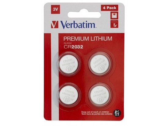 Picture of 10x4 Verbatim CR 2032 Lithium battery 49533