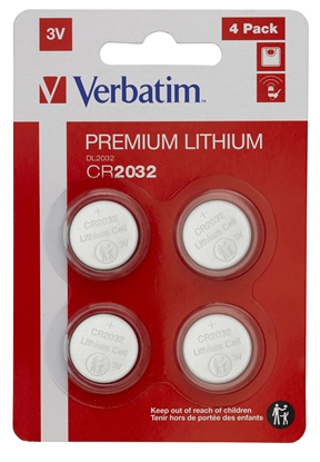 Picture of 4 Verbatim CR 2032 Lithium battery 49533