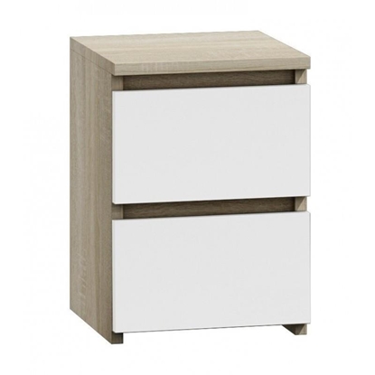 Attēls no Topeshop M2 SONOMA MIX nightstand/bedside table 2 drawer(s) Oak, White