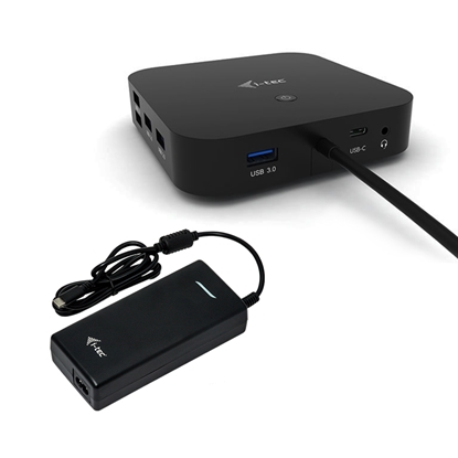 Picture of i-tec USB-C Dual Display Docking Station with Power Delivery 100 W + Universal Charger 100 W