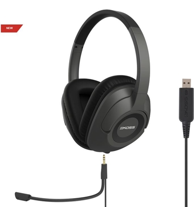 Attēls no Koss | SB42 USB | Headphones | Wired | On-Ear | Microphone | Black/Grey