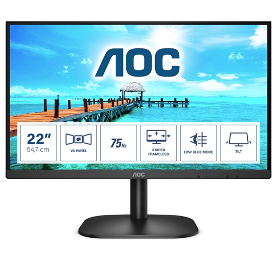 Изображение AOC B2 22B2H/EU LED display 54.6 cm (21.5") 1920 x 1080 pixels Full HD Black