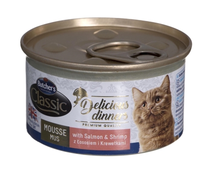 Attēls no BUTCHER'S Delicious Dinners Salmon and shrimp - wet cat food - 85 g