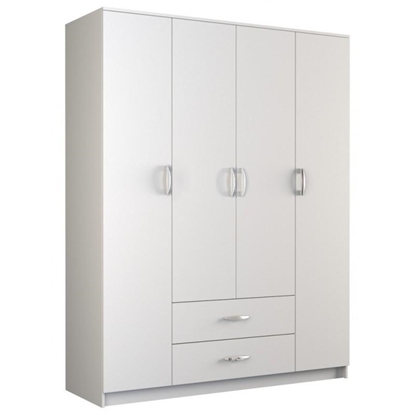 Picture of Topeshop ROMANA 160 BIEL KPLB bedroom wardrobe/closet 11 shelves 4 door(s) White
