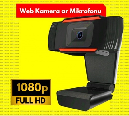 Attēls no WEB Kamera ar mikrofonu, Full HD 1080p (1920x1080), 2.0 Megapixel, USB, Melna