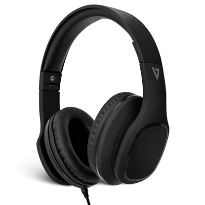 Attēls no V7 Over-Ear Headphones with Microphone - Black