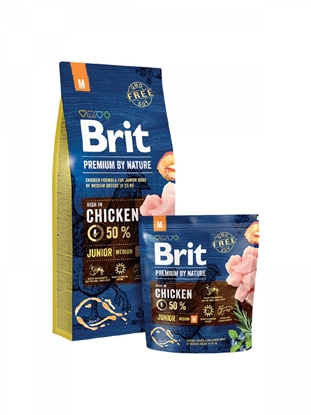 Picture of BRIT Premium by Nature Junior M Chicken - dry dog food - 3 kg