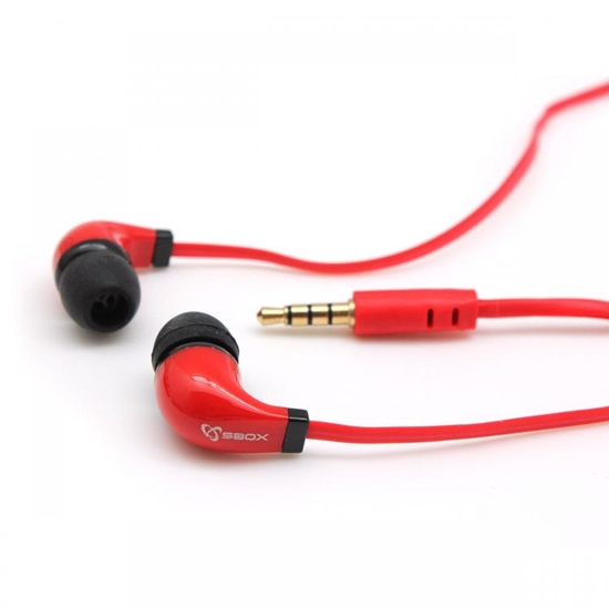 Изображение Sbox Stereo Earphones with Microphone EP-038 red