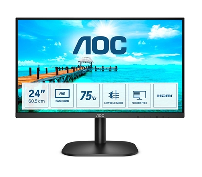 Attēls no AOC B2 24B2XHM2 computer monitor 60.5 cm (23.8") 1920 x 1080 pixels Full HD LCD Black