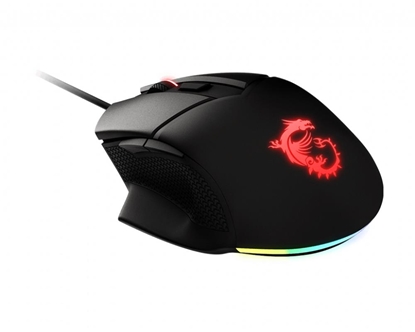 Изображение MSI CLUTCH GM20 ELITE Optical Gaming Mouse '6400 DPI Optical Sensor, 6 Programmable button, Dual-Zone RGB, Ergonomic design, OMRON Switch with 20+ Million Clicks, Weight Adjustable, Red LED'