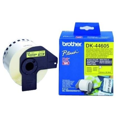 Attēls no Brother DK-44605 Continuous Removable Yellow Paper Tape (62mm)