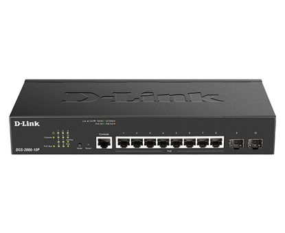 Picture of D-Link DGS-2000-10P network switch Managed L2/L3 Gigabit Ethernet (10/100/1000) Power over Ethernet (PoE) 1U Black