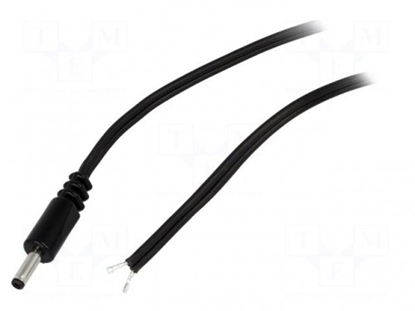 Attēls no Cable; wires,DC 1,3/3,5 plug; straight; 0.5mm2; black; 1.5m BQ CABLE