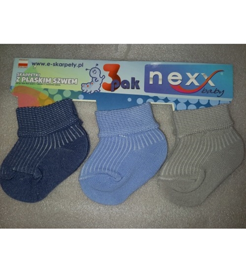 Picture of 0-3 mēn. (9,7-12 cm) zeķes kokvilna ar plakanšuvi 3 gab. 3-PAK/SKGW-MIX-0-3-BOY