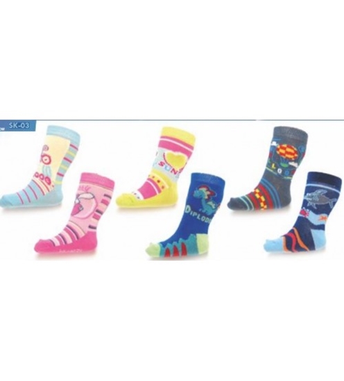 Picture of 12-24 mēn. (12-14 cm, apavu izm.21-23) zeķes kokvilna dažādas SK-03-L