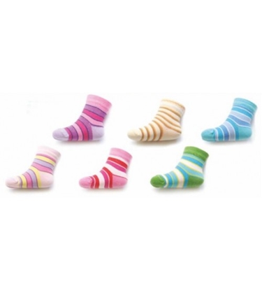 Picture of 6-12 mēn. (11-12 cm) zeķes kokvilna ar svītru dažādas SKP-L-GIRL