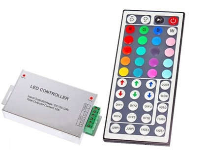 Изображение Tālvadības pults ar vadības bloku krāsainai LED lentai, 44 pogas, līdz 216W | Bousval Électrique™ |