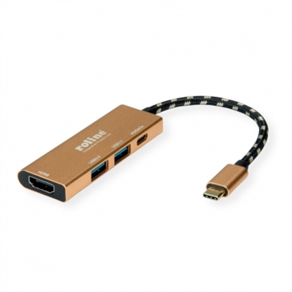 Attēls no ROLINE GOLD USB Type C Docking Station, 4K HDMI, 2x USB 3.2 Gen 1 ports, 1x USB
