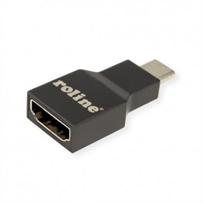 Изображение ROLINE Type C - HDMI Adapter, M/F, grey