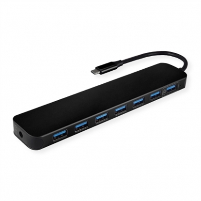 Attēls no VALUE USB 3.2 Gen 1 Hub, 7 Ports, Type C connection cable, with Power Supply