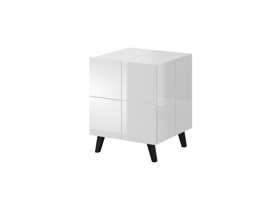 Picture of Cama bedside table REJA white gloss/white gloss
