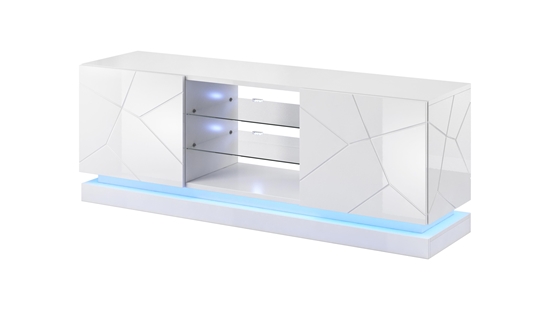 Picture of Cama TV cabinet QIU 160 MDF white gloss/white gloss