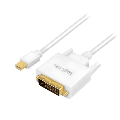 Изображение Kabel mini Display port do DVI 3m Biały