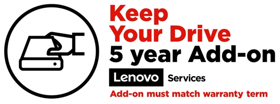 Picture of Lenovo Keep Your Drive Add On - Extended service agreement - 5 years - for ThinkCentre Edge 93z, ThinkCentre M90a, M90a Gen 3, M910z, M920z AIO, M93z, X1