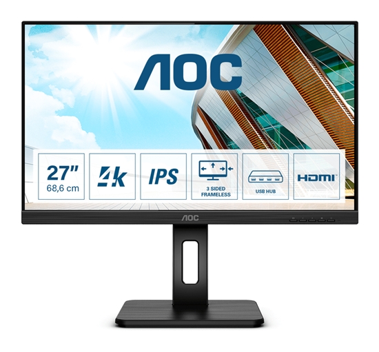 Picture of AOC P2 U27P2 LED display 68.6 cm (27") 3840 x 2160 pixels 4K Ultra HD Black