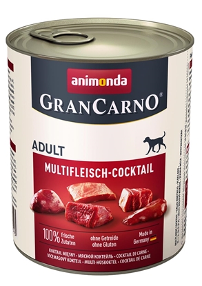 Attēls no animonda GranCarno multi meat cocktail Beef, Chicken, Game, Heart, Turkey Adult 800 g