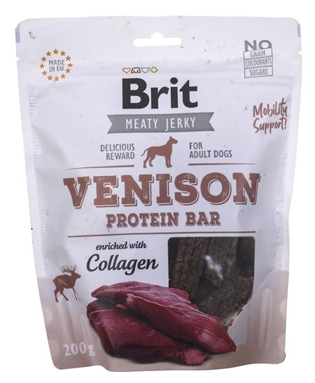 Picture of BRIT Meaty Jerky Venison & Chicken Protein bar - dog treat - 200 g