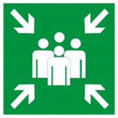 Изображение Uzlīme "Droša pulcēšanas vieta" 100x100mm