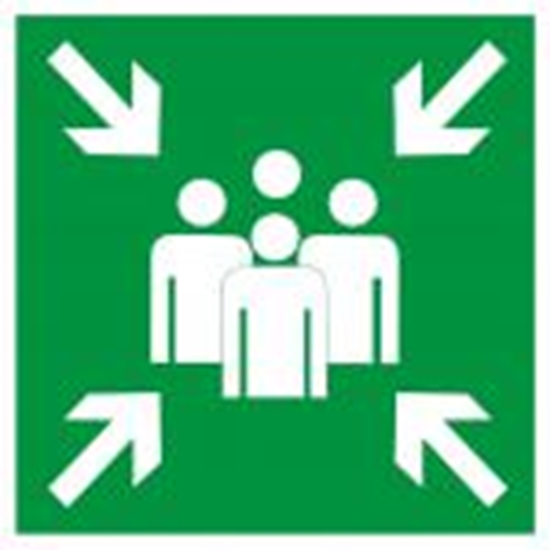 Picture of Uzlīme "Droša pulcēšanas vieta" 100x100mm